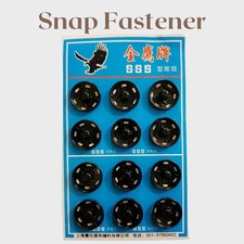 Large 12Pcs 20mm Black Press Stud  Metal Studs Snap Fastener Sewing Titch Button