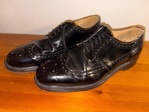 Men black leather brogue - black,