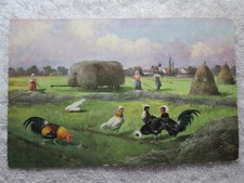 Antique Farm Scene, Chickens