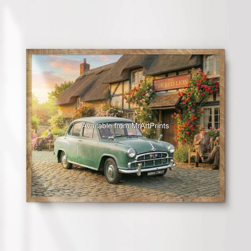 Morris cowley car poster 1950s - cowley,