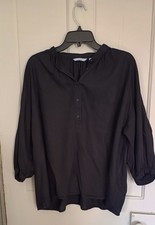 Uniqlo Black Linen Cotton Mix Tunic Top Sz XL