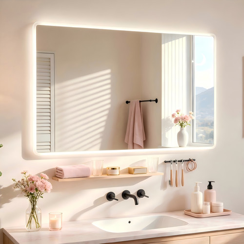 Illuminated bathroom mirror - illuminated,