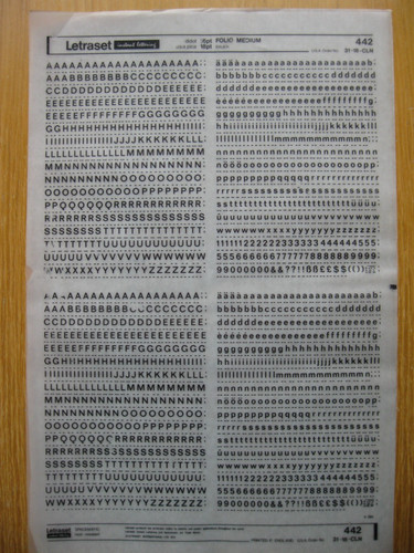 Letraset upp low num - 1, upp/low/num