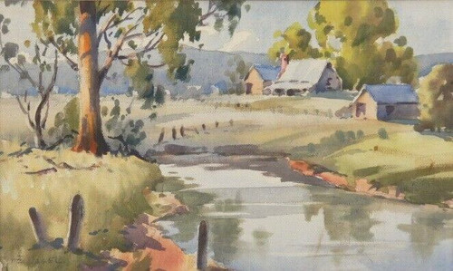 Australian framed watercolour - australian,