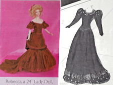 LOT(2)24"FRENCH FASHION VICTORIAN MODERN LADY DOLL BALL DRESS PETTICOAT PATTERN
