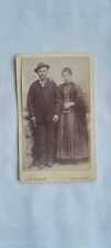 Antique cabinet card CdV real photo a couple from Bar le Duc 1890s Luc Mandar