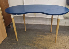 Blue Ikea kidney shaped desk / table. Good condition. Can deliver. Collection ok