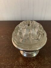 Glass flower frog and silver