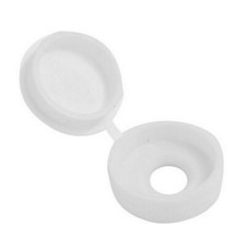Large Hinged Screw Cap Covers - White 100 Pack - Suitable for No. 10 & 12 Screws