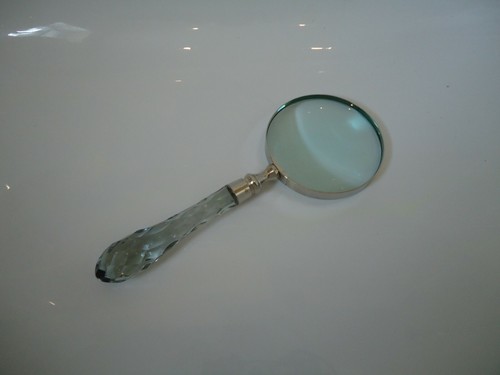 Large magnifying glass silver - large,