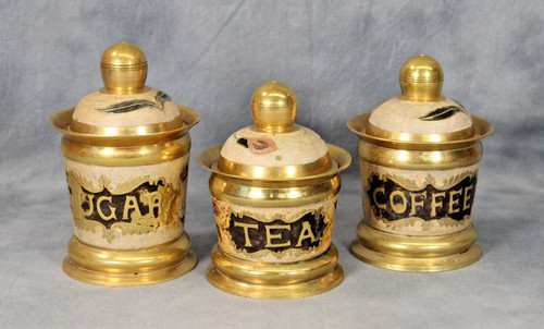 Vintage set three brass - three,