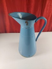 Vintage Large French Enamel Jug Pitcher