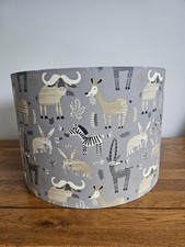 Nursery LAMP Shade SAFARI Grey Lamp for Kids Room 30cm Diameter