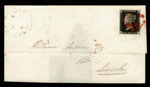Penny black stamps cover - penny,