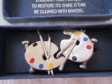 Rare Simon Carter  london pewter Cuff links handmade artist pallet boxed