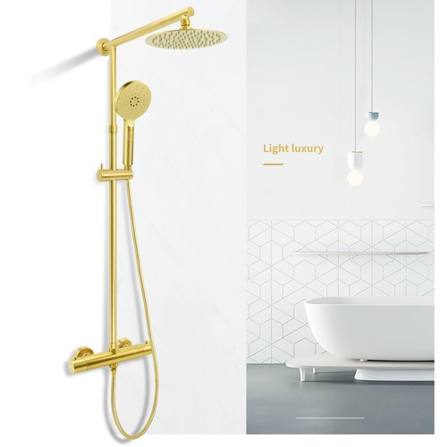 Brushed gold round - gold, dual