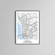 Liverpool  Map Poster Wall art Poster Print Home Accessories city Print Uk map