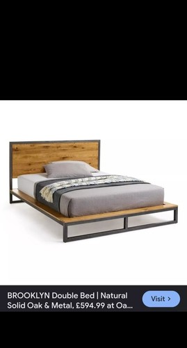 Brooklyn solid oak double bed - brooklyn,