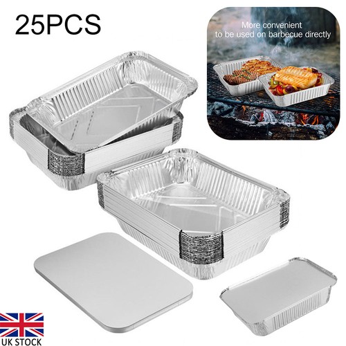 25pcs foil trays tin - 25pcs, lids