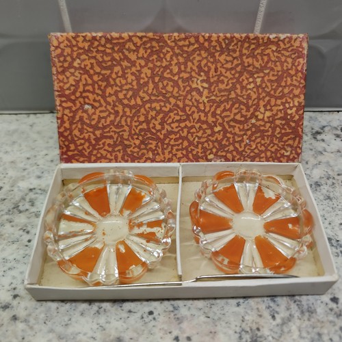 Vintage orange glass dishes - vintage,