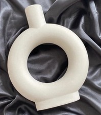 Ceramic Round  Donut Vase H&M Dupe White / Grey Mrs HinCh