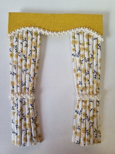 Dolls house miniature curtains - house,