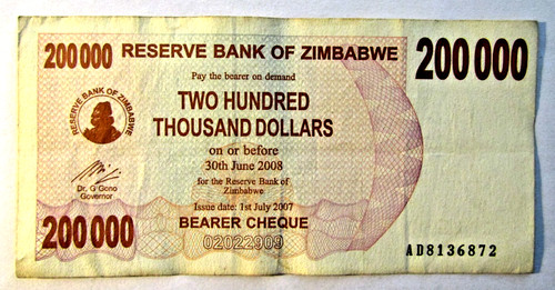 Banknote zimbabwe 200 000 - banknote,,