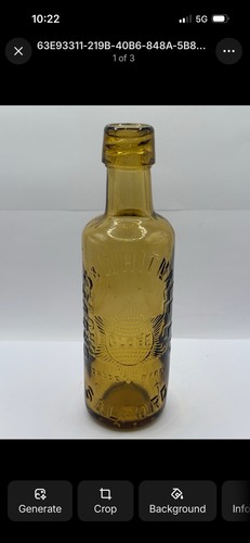 Old advertising amber - , glass