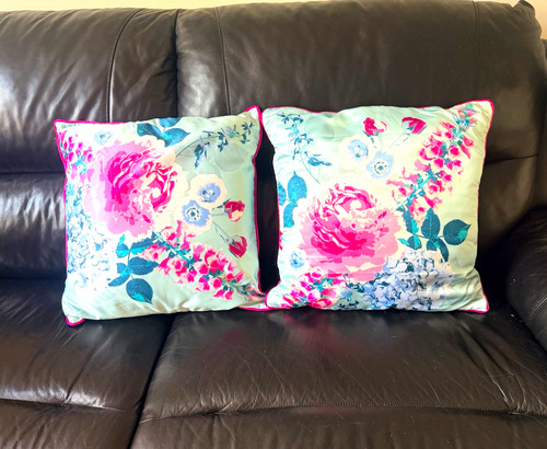 Pair square floral - of,