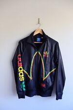 Rare Adidas Chile 62’ Tracksuit jacket S Black Rasta trefoil wetlook Glossy 2012