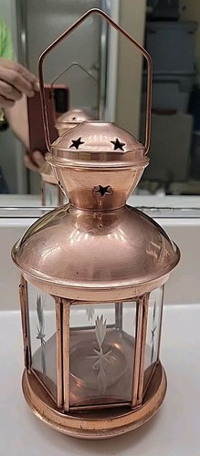 Antique copper lantern with - antique,