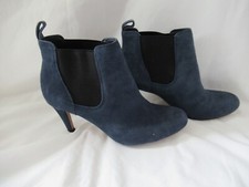 Clarks Carlita Quinn Womens Navy Blue Suede Chelsea Ankle Boots Size 4.5