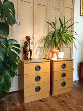 PAIR OF RETRO BEDSIDE CABINET