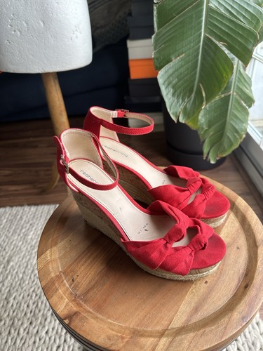 Red herring platform suede - red,