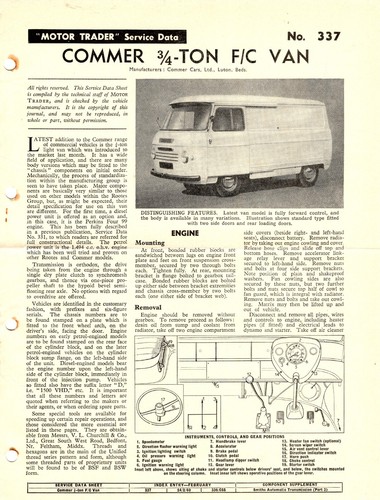 Commer ton c van 1960 - ton, f/c