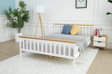 Grey Solid Wooden Bed Frame