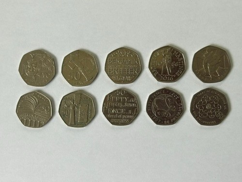 50p coins girl guides - 10, x