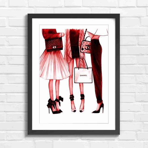 Chanel fashion illustration - chanel,