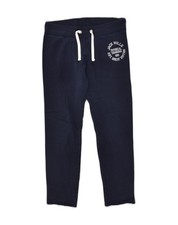 JACK WILLS Womens Graphic Tracksuit Trousers UK 6 XS  Navy Blue Cotton NV07