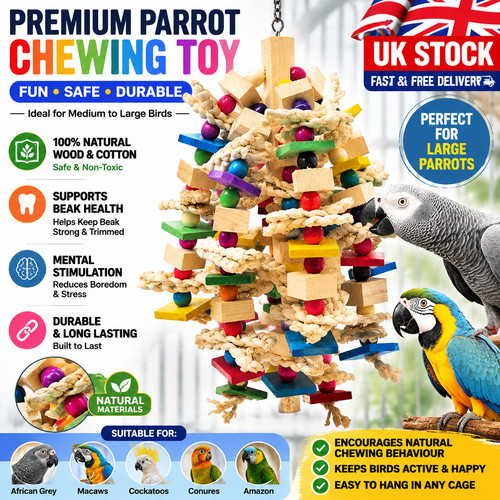 Large parrot bird cage - large, chewing
