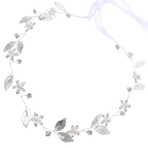 Silver leaf hair vine bridal - vine,