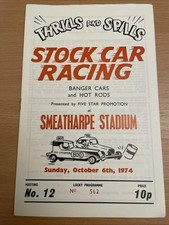 Banger Racing Programme Smeatharpe 6-10-1974