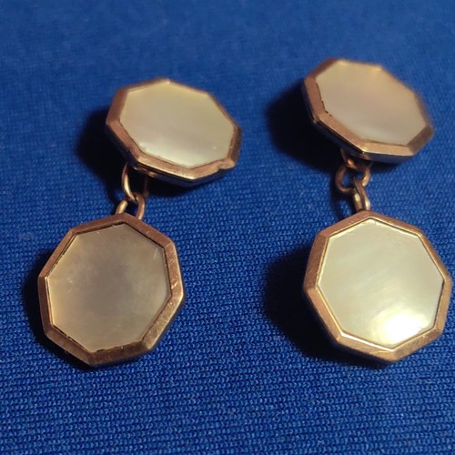 Art deco cufflinks 9ct yellow - cufflinks,