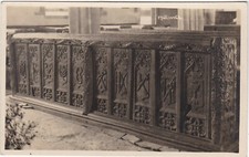 Carved Pews Inside Church