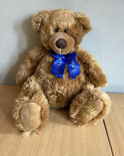 Vintage Russ Berrie Alfie 2000 Millennium Plush Soft Toy Teddy Bear Blue Ribbon