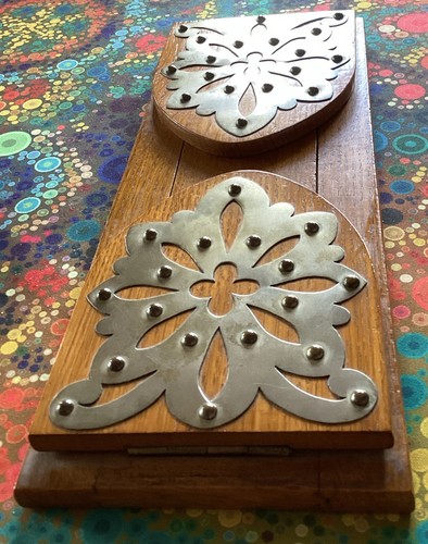 Antique oak and brass book - oak,
