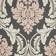 Black Damask Wallpaper Floral Pink Silver Cream Glitter Textured Vinyl Feature