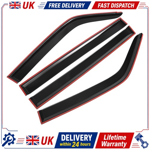 Black wind deflectors door - black,