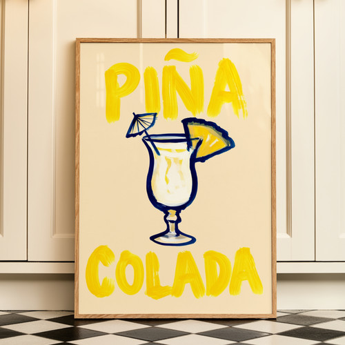 Piña colada cocktail print - cocktail,