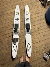 Vintage wooden waterskis water - vintage,